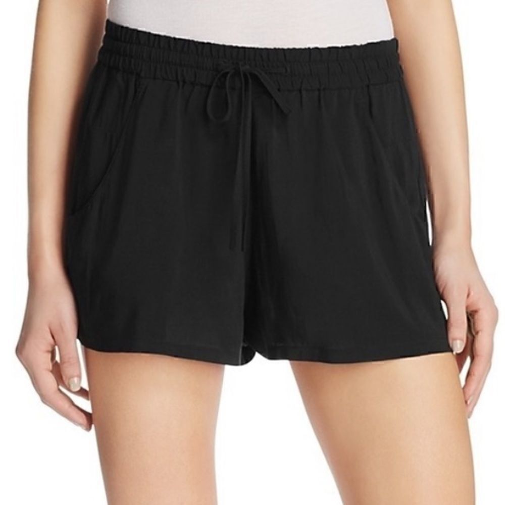 French Connection Pocket Drawstring Mini Shorts Black 0
